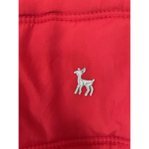 Old Navy Kids Red Winter Puffy Down Coat Fleece Lined Fur Hood Size Medium - Picture 3 of 6